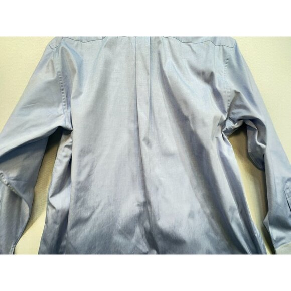 Club Room Mens Pinpoint Oxford Dress Shirt Size 16 32/33 Light Blue Pocket - Picture 12 of 13